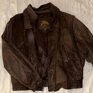 Brown leather jacket